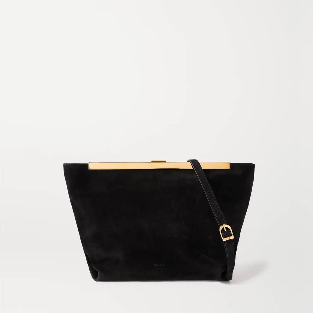 KHAITE
Augusta Envelope Pleat suede shoulder bag